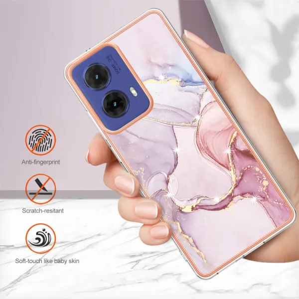 IMD MARBLE Ochranný kryt pre Motorola Moto G85 5G ROSE GOLD