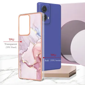 IMD MARBLE Ochranný kryt pre Motorola Moto G85 5G ROSE GOLD