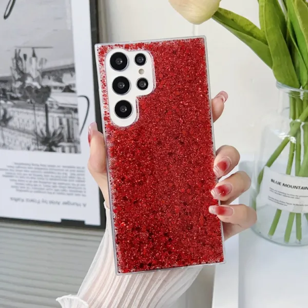 GLITTER Ochranný kryt pre Samsung Galaxy A14 5G červený