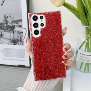 GLITTER Ochranný kryt pre Samsung Galaxy A14 5G červený