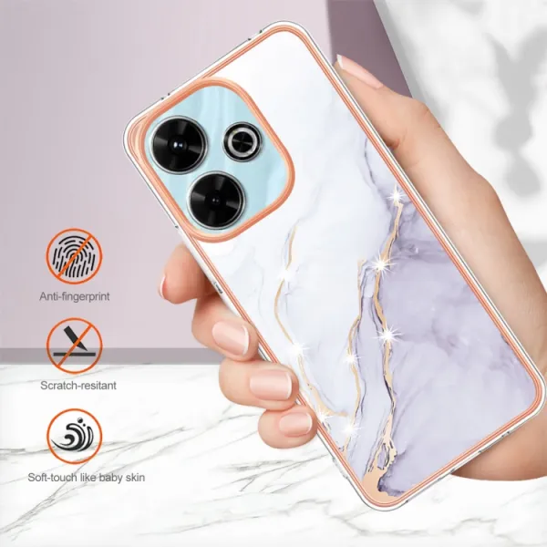 IMD MARBLE Ochranný kryt pre Xiaomi Redmi 13 WHITE