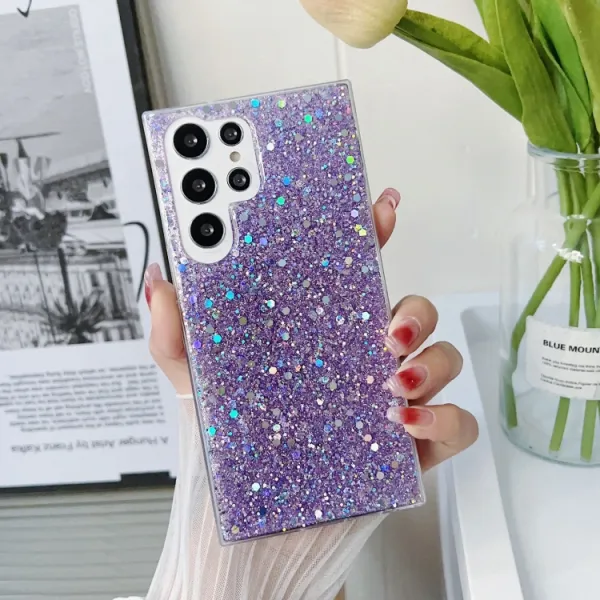 GLITTER Ochranný kryt pre Samsung Galaxy A54 5G fialový