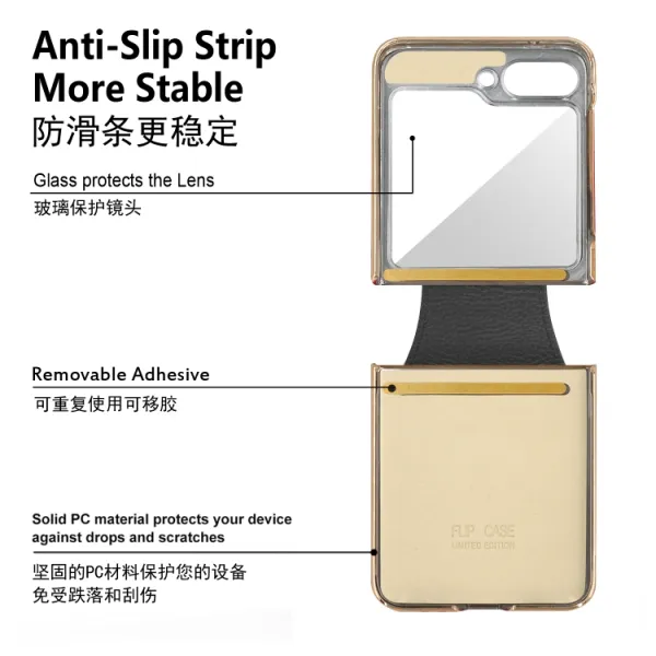 LEATHER Kryt s držiakom pre Samsung Galaxy Z Flip7 FE 5G / Flip6 5G oranžový