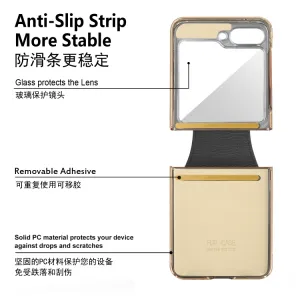 LEATHER Kryt s držiakom pre Samsung Galaxy Z Flip7 FE 5G / Flip6 5G oranžový