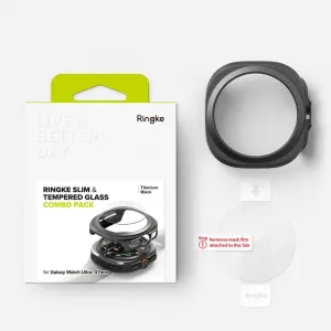RINGKE SLIM Obal + ochranné sklo Samsung Galaxy Watch Ultra / Watch Ultra 2025 TITANIUM BLACK
