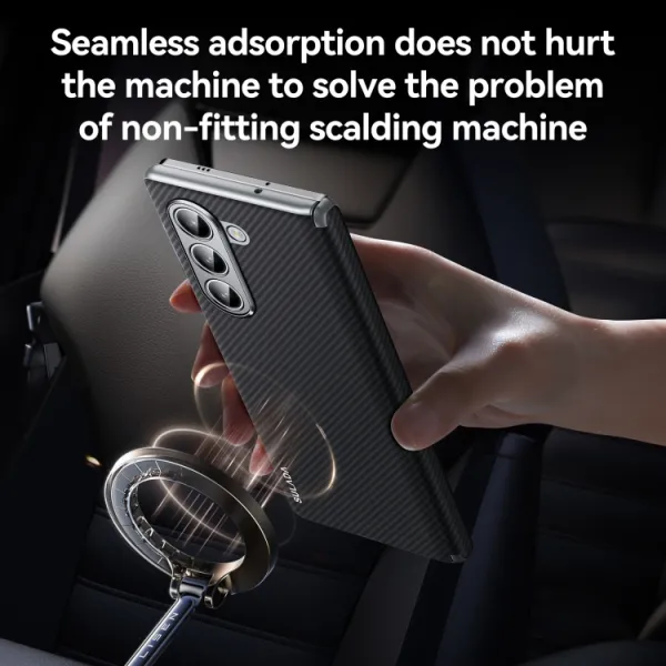 SULADA CARBON Zadný kryt s MagSafe pre Samsung Galaxy Z Fold6 5G hnedý
