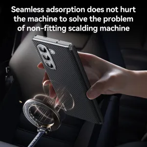 SULADA CARBON Zadný kryt s MagSafe pre Samsung Galaxy Z Fold6 5G hnedý