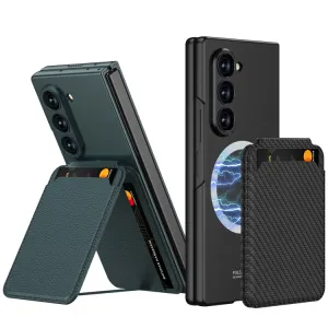GKK 2IN1 Ochranný kryt s MagSafe a puzdrom na karty Samsung Galaxy Z Fold6 5G CARBON