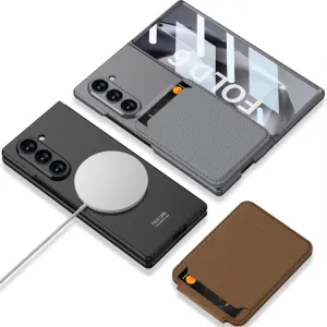 GKK 2IN1 Ochranný kryt s MagSafe a puzdrom na karty Samsung Galaxy Z Fold6 5G šedý