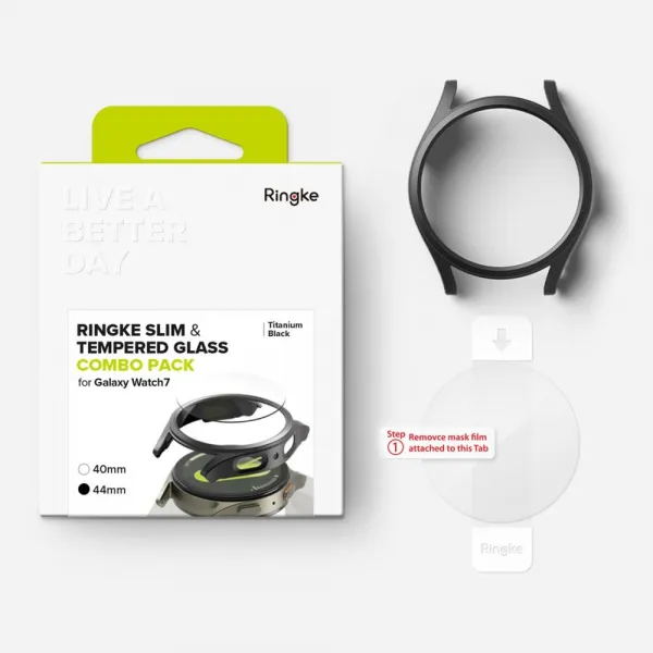 RINGKE SLIM Obal + ochranné sklo Samsung Galaxy Watch 7 44mm TITANIUM BLACK