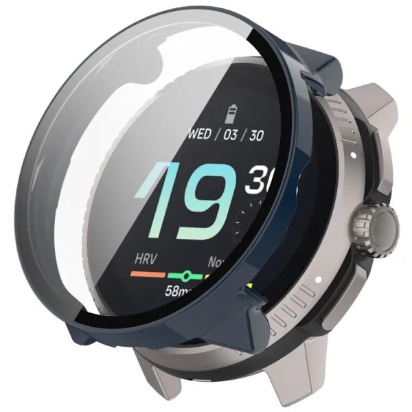 PC FULL COVER Plastový kryt so sklom pre Suunto Race S tmavomodrý