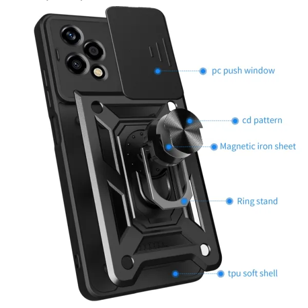 RING CAMERA Kryt s držiakom pre Honor 200 Lite modrý