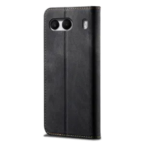 DENIM Peňaženkový kryt pre OnePlus Nord 4 5G čierny