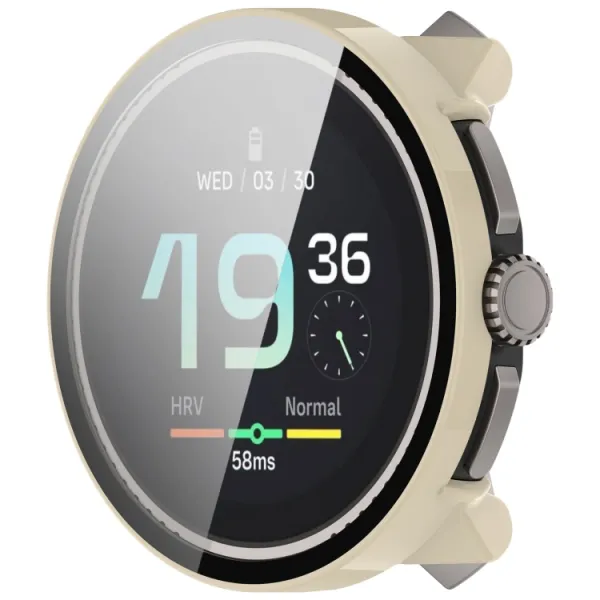 PC FULL COVER Plastový kryt so sklom pre Suunto Race S béžový
