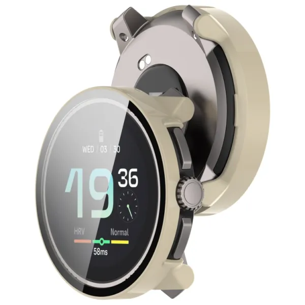 PC FULL COVER Plastový kryt so sklom pre Suunto Race S béžový