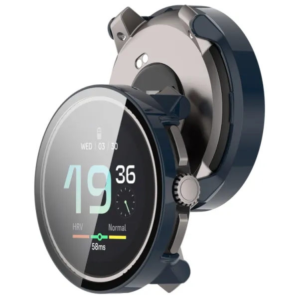 PC FULL COVER Plastový kryt so sklom pre Suunto Race S tmavomodrý