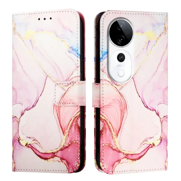 ART MARBLE Peňaženkový kryt pre Vivo V40 5G ROSE GOLD