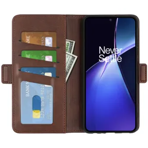SIDE Peňaženkové puzdro pre OnePlus Nord CE 4 Lite 5G tmavohnedé