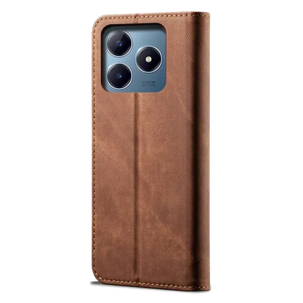 DENIM Peňaženkový kryt pre Realme C61 / Realme C63 hnedý