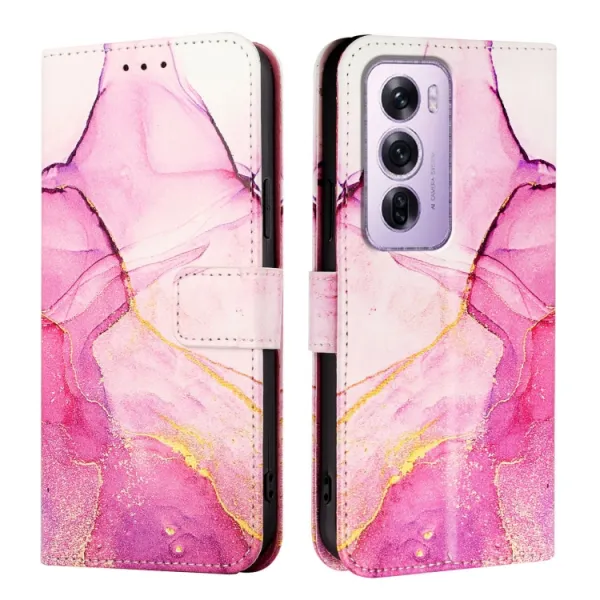 ART MARBLE Peňaženkový kryt pre Oppo Reno12 Pro 5G PINK PURPLE