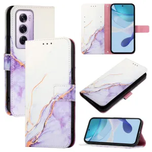 ART MARBLE Peňaženkový kryt pre Oppo Reno12 Pro 5G WHITE PURPLE