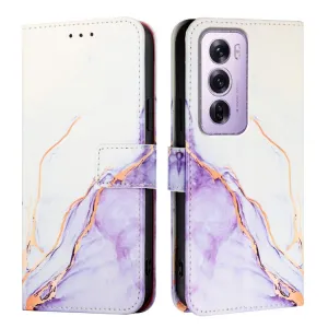 ART MARBLE Peňaženkový kryt pre Oppo Reno12 Pro 5G WHITE PURPLE