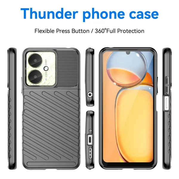 THUNDER Ochranný obal Xiaomi Redmi 13C / 13C 5G / Poco C65 čierny