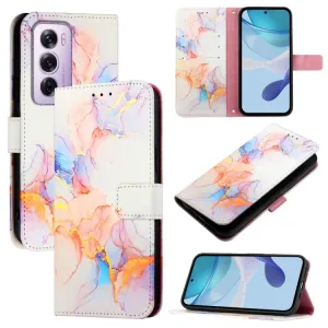 ART MARBLE Peňaženkový kryt pre Oppo Reno12 Pro 5G WHITE ORANGE