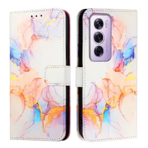 ART MARBLE Peňaženkový kryt pre Oppo Reno12 Pro 5G WHITE ORANGE