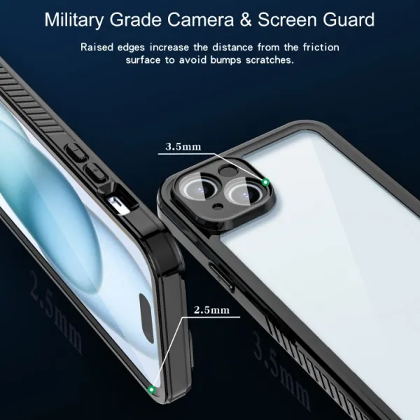 SOLID IP68 Obojstranný kryt pre Apple iPhone 15 Plus čierny