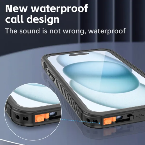 SOLID IP68 Obojstranný kryt pre Apple iPhone 15 Plus čierny
