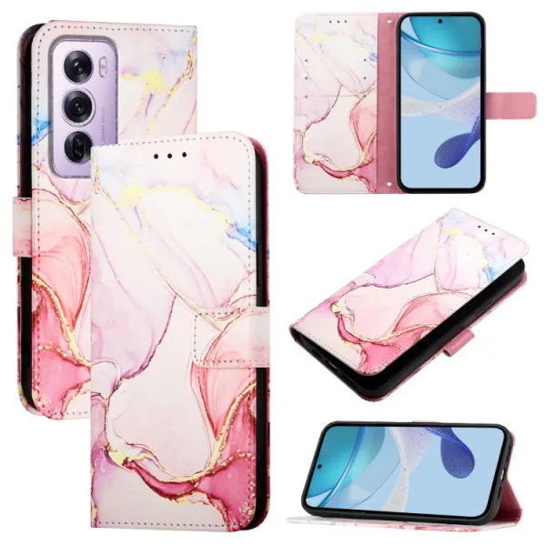 ART MARBLE Peňaženkový kryt pre Oppo Reno12 Pro 5G ROSE GOLD