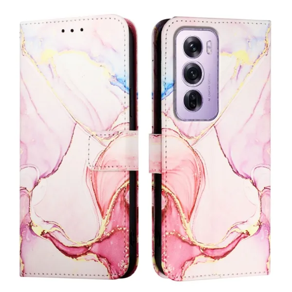 ART MARBLE Peňaženkový kryt pre Oppo Reno12 Pro 5G ROSE GOLD