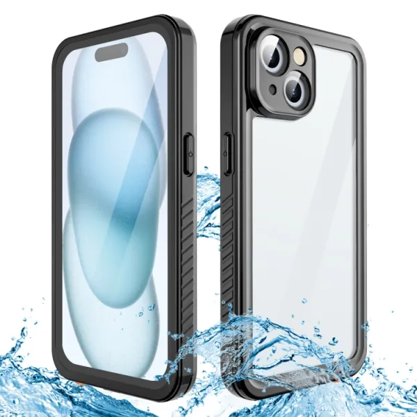 SOLID IP68 Obojstranný kryt pre Apple iPhone 15 čierny