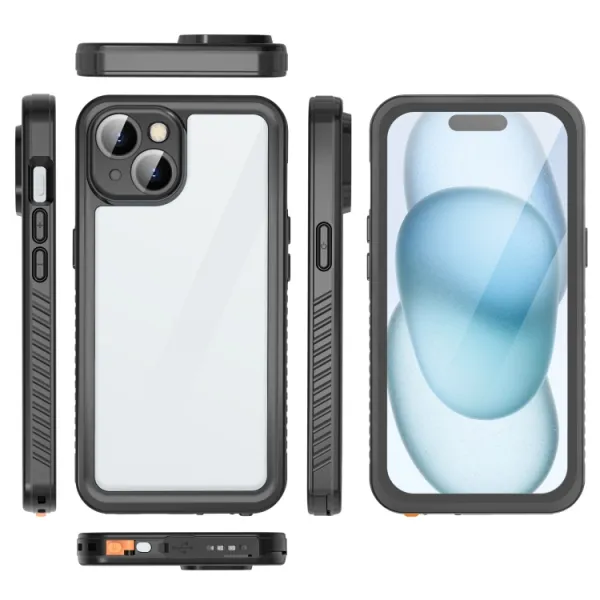 SOLID IP68 Obojstranný kryt pre Apple iPhone 15 čierny