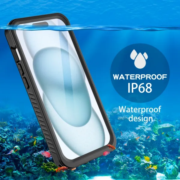 SOLID IP68 Obojstranný kryt pre Apple iPhone 15 čierny