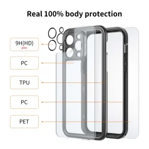 SOLID IP68 Obojstranný kryt pre Apple iPhone 14 Plus čierny