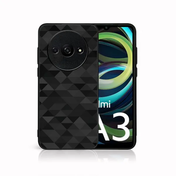 MY ART Ochranný kryt pre Xiaomi Redmi A3 BLACK TRIANGLES (232)