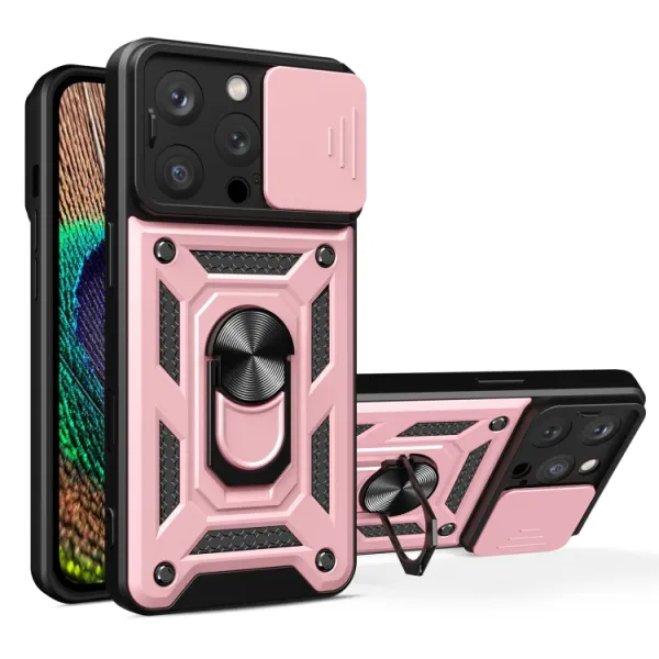 RING CAMERA Kryt s držiakom pre Apple iPhone 16 Pro ružový