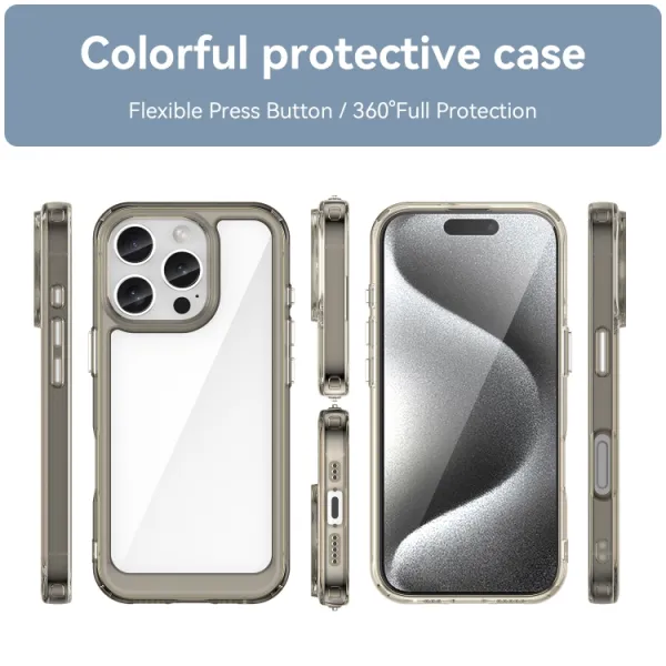 CRYSTAL Ochranný kryt pre Apple iPhone 16 Pro šedý