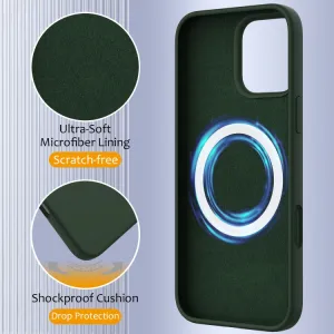 RUBBER MAGSAFE Silikónový kryt pre Apple iPhone 16 Pro tmavozelený