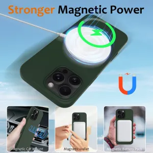 RUBBER MAGSAFE Silikónový kryt pre Apple iPhone 16 Pro tmavozelený