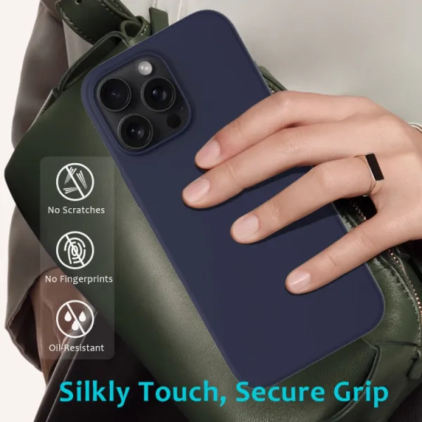 RUBBER Ochranný kryt pre Apple iPhone 16 Pro tmavomodrý