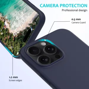 RUBBER Ochranný kryt pre Apple iPhone 16 Pro tmavomodrý
