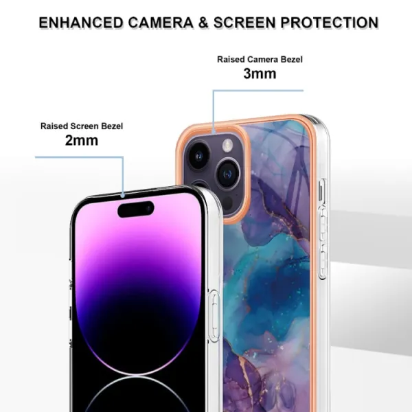 IMD MARBLE Ochranný kryt pre Apple iPhone 16 Pro BLUE PURPLE
