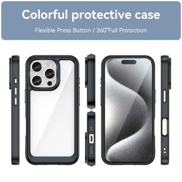 CRYSTAL Ochranný kryt pre Apple iPhone 16 Pro čierny