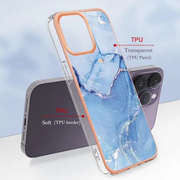IMD MARBLE Ochranný kryt pre Apple iPhone 16 Pro BLUE