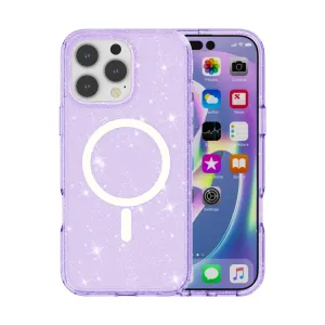 GLITTER MAGSAFE Ochranný kryt pre Apple iPhone 16 Pro fialový