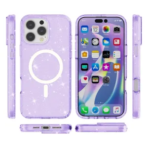 GLITTER MAGSAFE Ochranný kryt pre Apple iPhone 16 Pro fialový