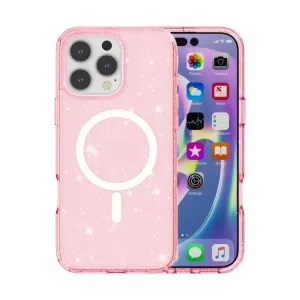 GLITTER MAGSAFE Ochranný kryt pre Apple iPhone 16 Pro ružový